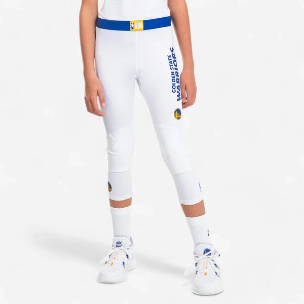 TARMAK Leggings de baloncesto 3/4 NBA Golden State Warriors Niño/a - 500 Blanco