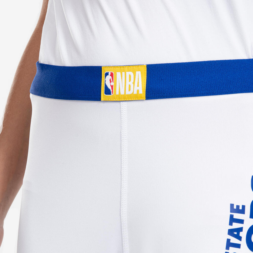 Bele dečje helanke 3/4 za košarku 500 NBA GOLDEN STATE WARRIORS