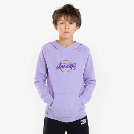 Vaikiškas džemperis su gobtuvu „900 NBA Los Angeles Lakers“, violetinis