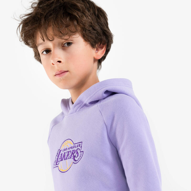 Basketbalhoodie voor kinderen 900 NBA Los Angeles Lakers paars