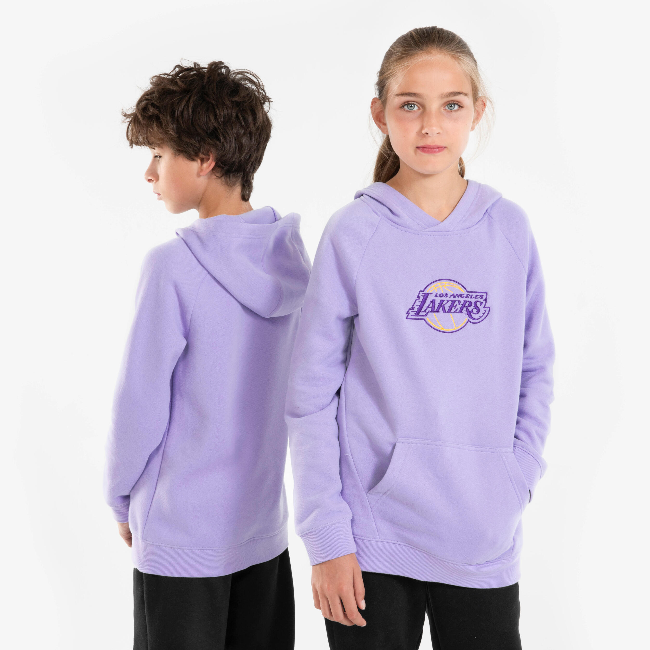 Sweatshirt com Capuz de Basquetebol Criança 900 NBA Los Angeles Lakers Violeta 3/6