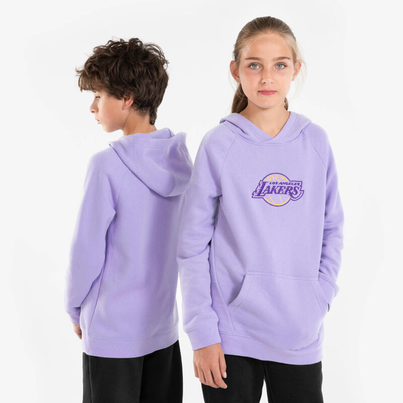 Basketbalhoodie voor kinderen 900 NBA Los Angeles Lakers paars