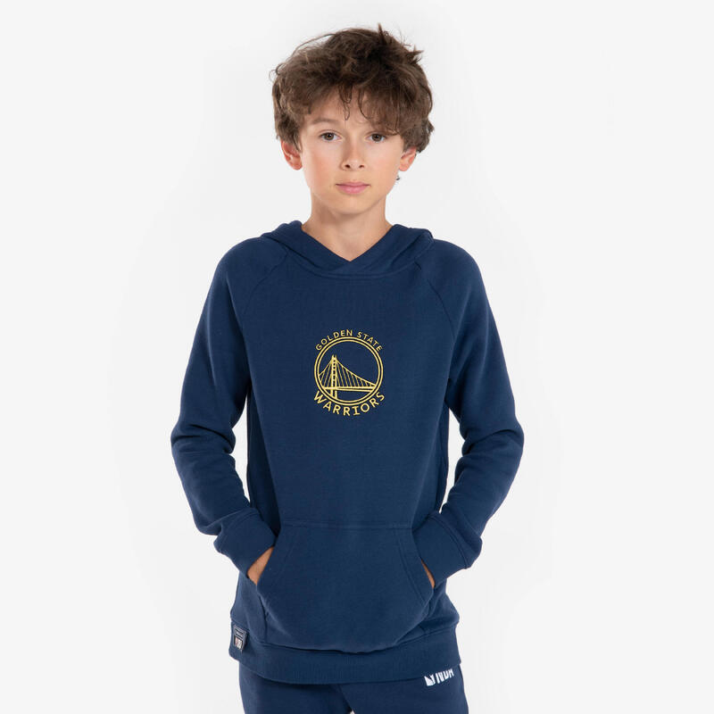 Kids' Unisex Hoodie 900 NBA Golden State Warriors - Navy Blue