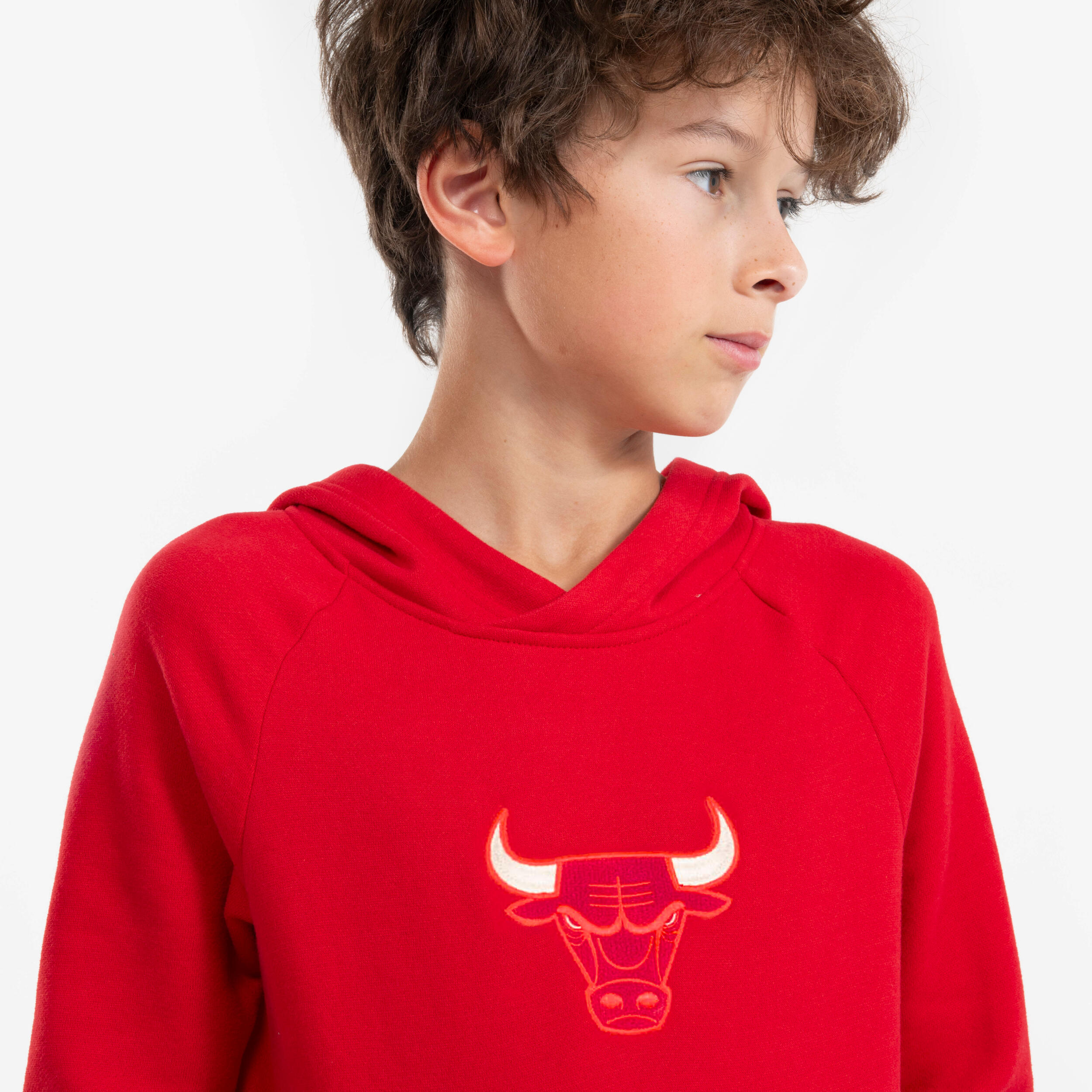 TARMAK Detská mikina s kapucňou 900 NBA Chicago Bulls červená 10-11 r (141-150 cm) · záber 6