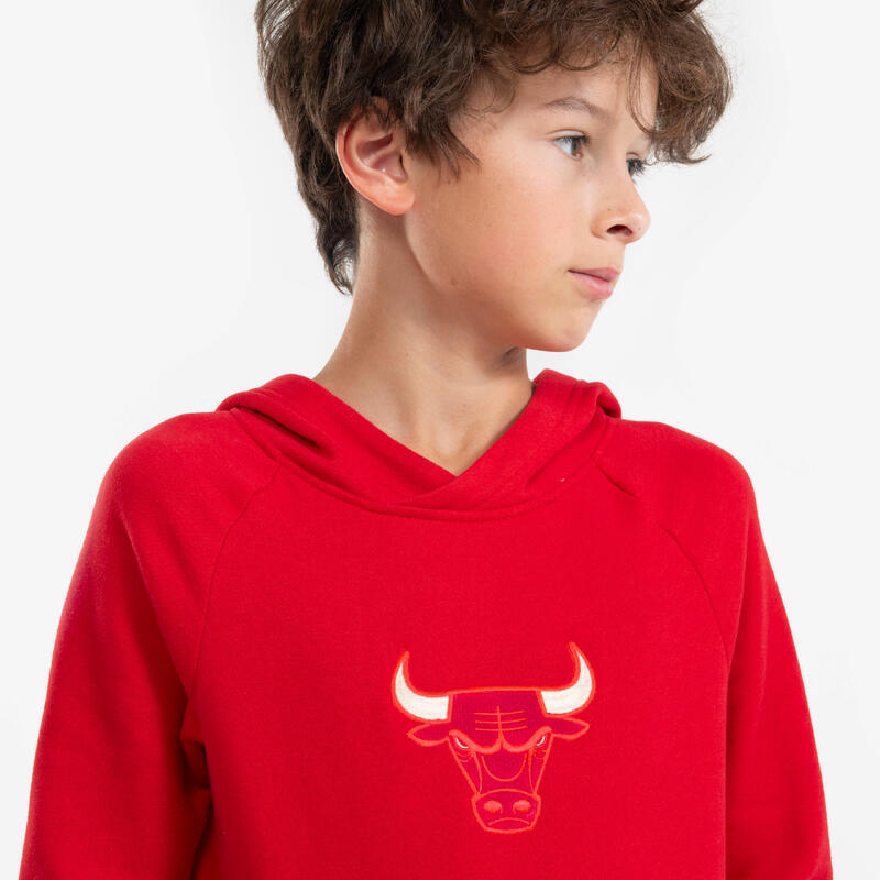 Sweatshirt com Capuz de Basquetebol Criança 900 NBA Chicago Bulls Vermelho
