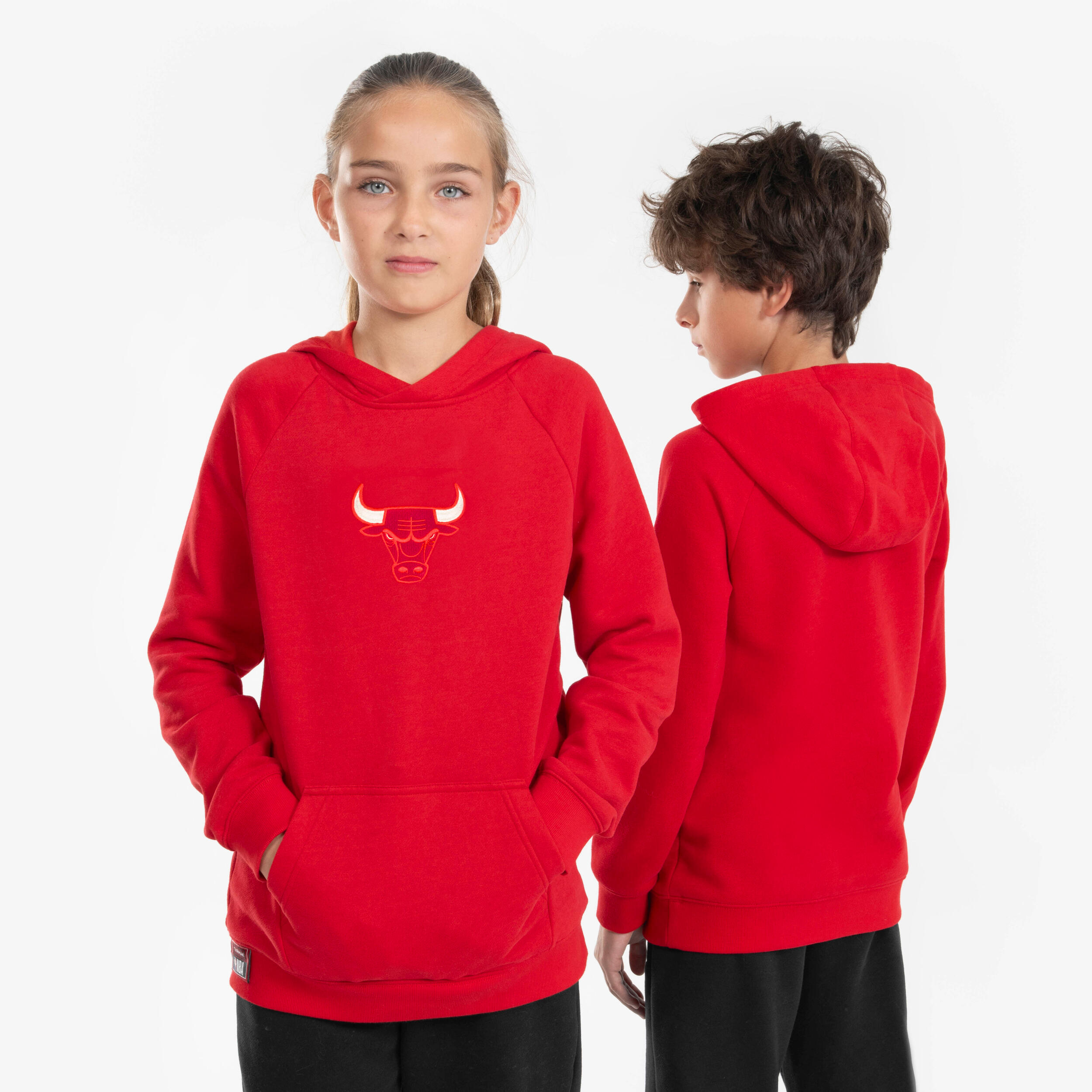 sweat à capuche chicago bulls enfant - hoodie 900 nba rouge - tarmak