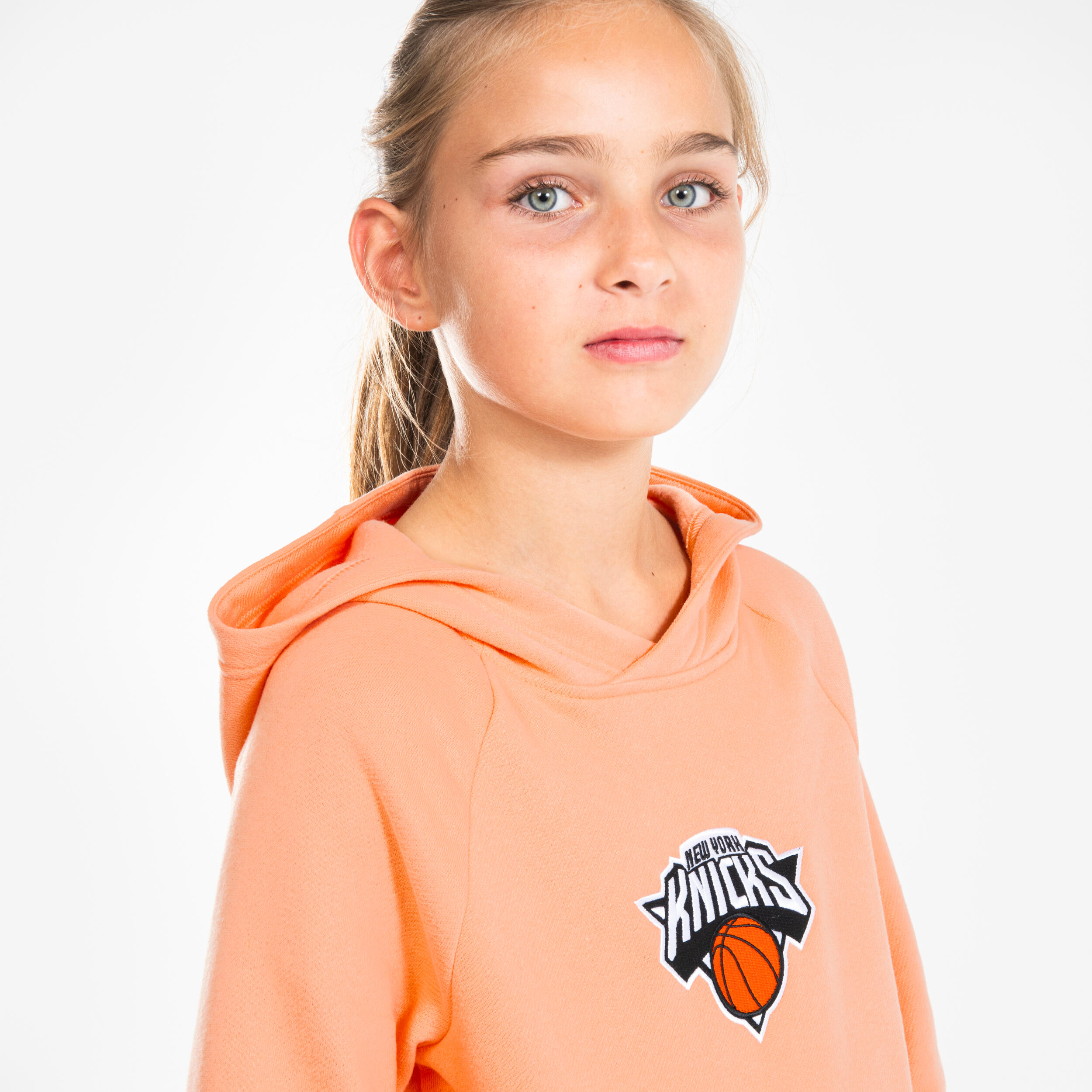 Felpa con cappuccio basket bambino unisex 900 NBA NEW YORK KNICKS arancione 6/8