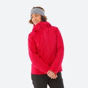 Veste de ski chaude et imperméable femme, 500 rouge