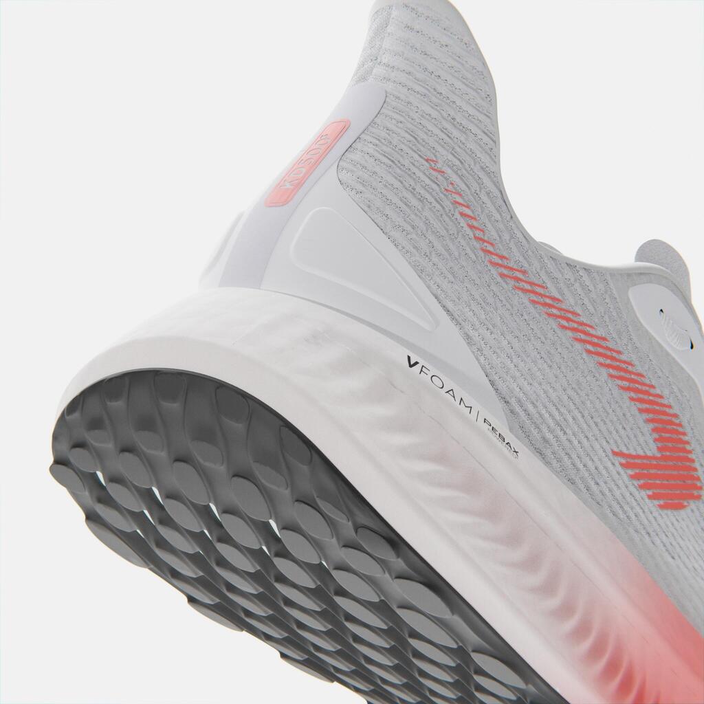 Sieviešu skriešanas apavi “Kiprun KD500 3”, balti/koraļļu krāsā