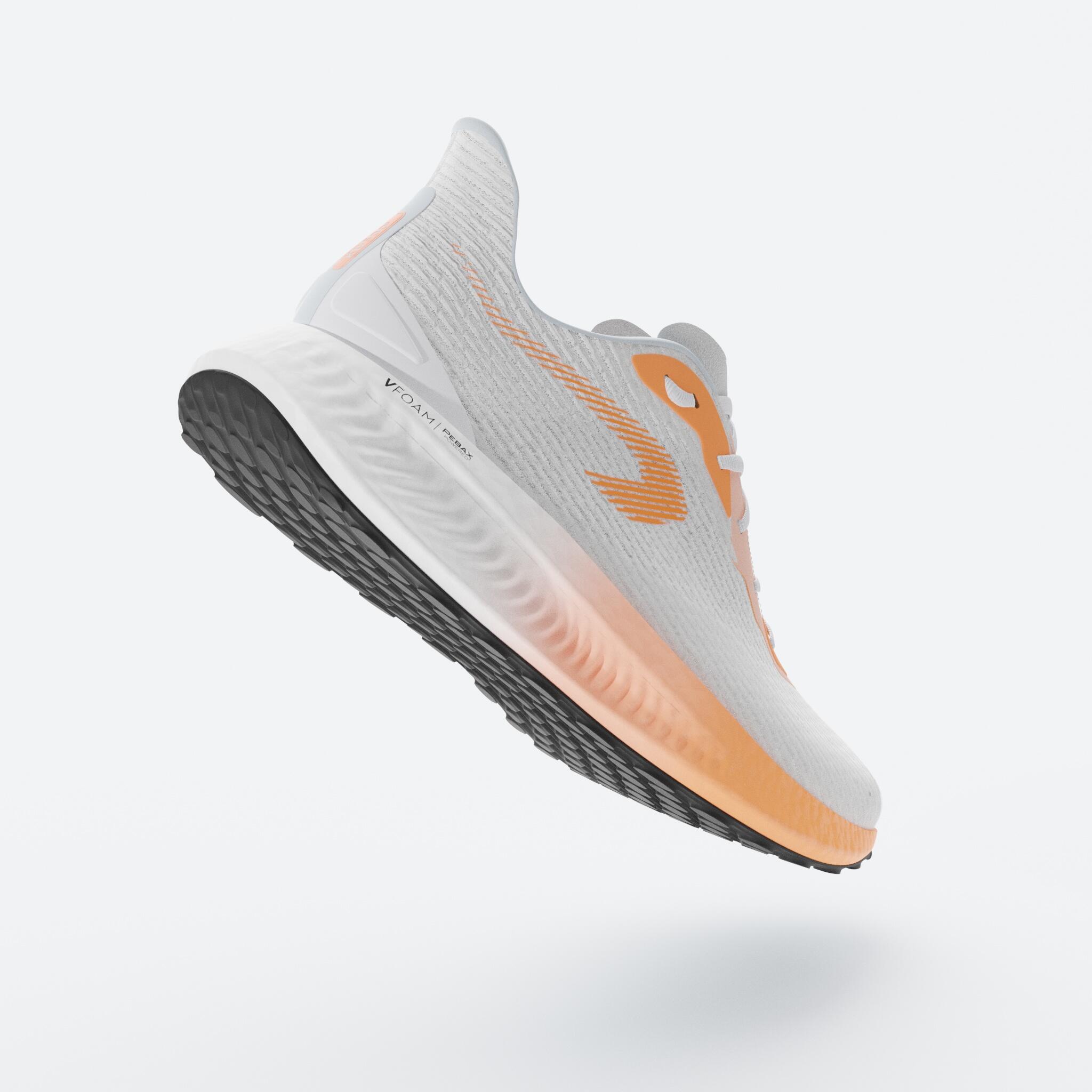 Zapatillas de running Hombre Kiprun kd500 3 blanco/naranja 10/12