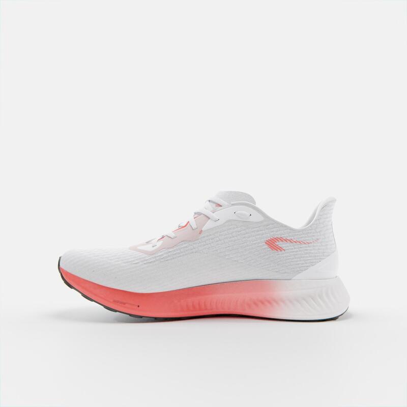 CHAUSSURE DE RUNNING FEMME KIPRUN KD500 3 BLANC ET CORAIL