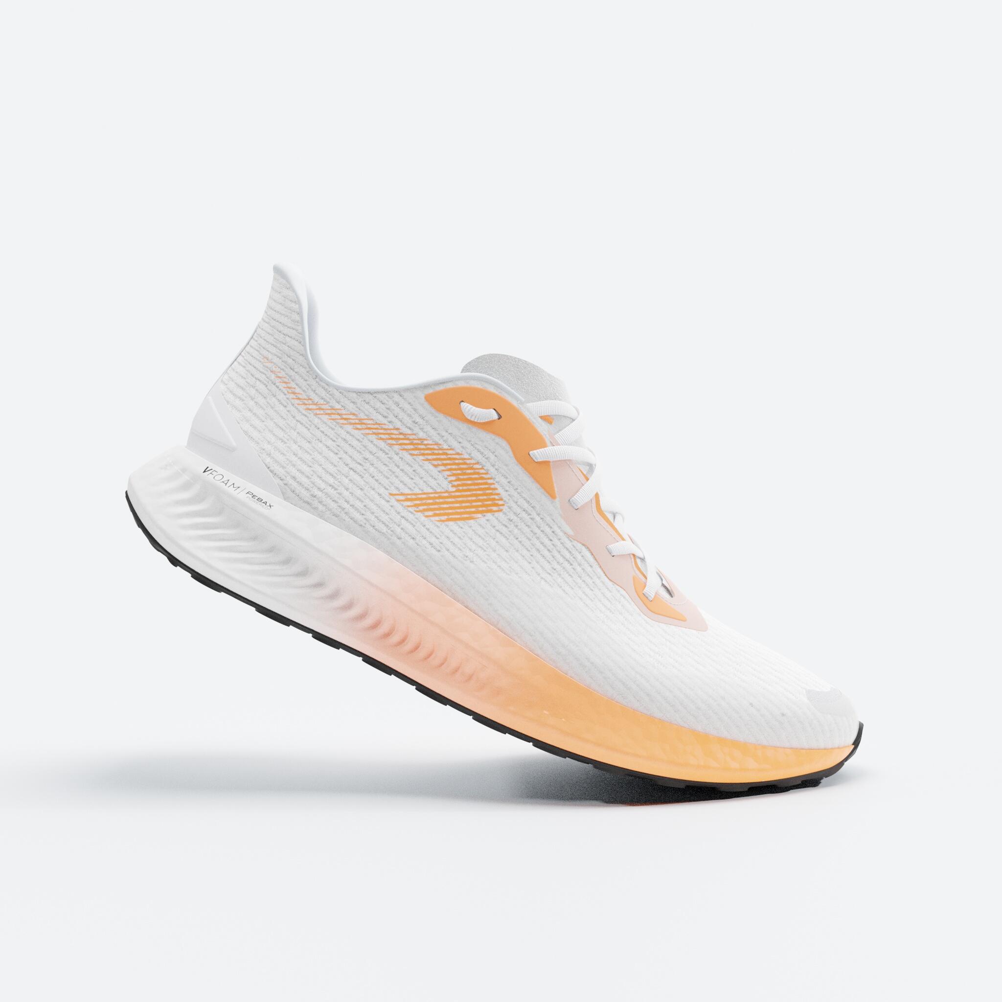 KIPRUN KD500 3 MEN'S RUNNING SHOES - WHITE AND ORANGE 1/13