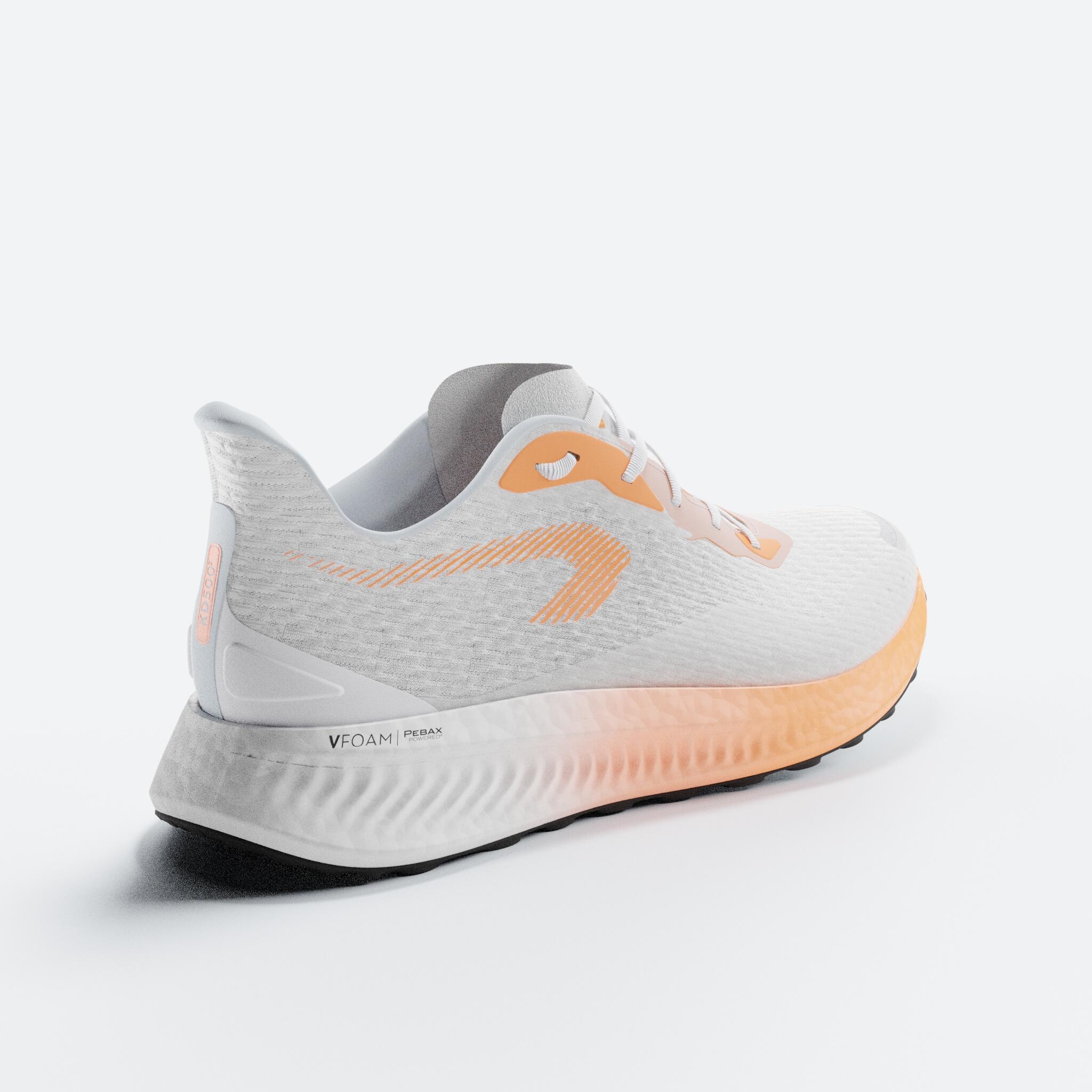 Zapatillas de running Hombre Kiprun kd500 3 blanco/naranja 11/12