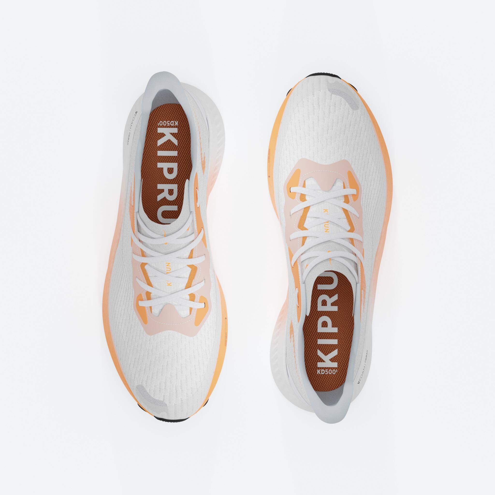 Zapatillas de running Hombre Kiprun kd500 3 blanco/naranja 8/12