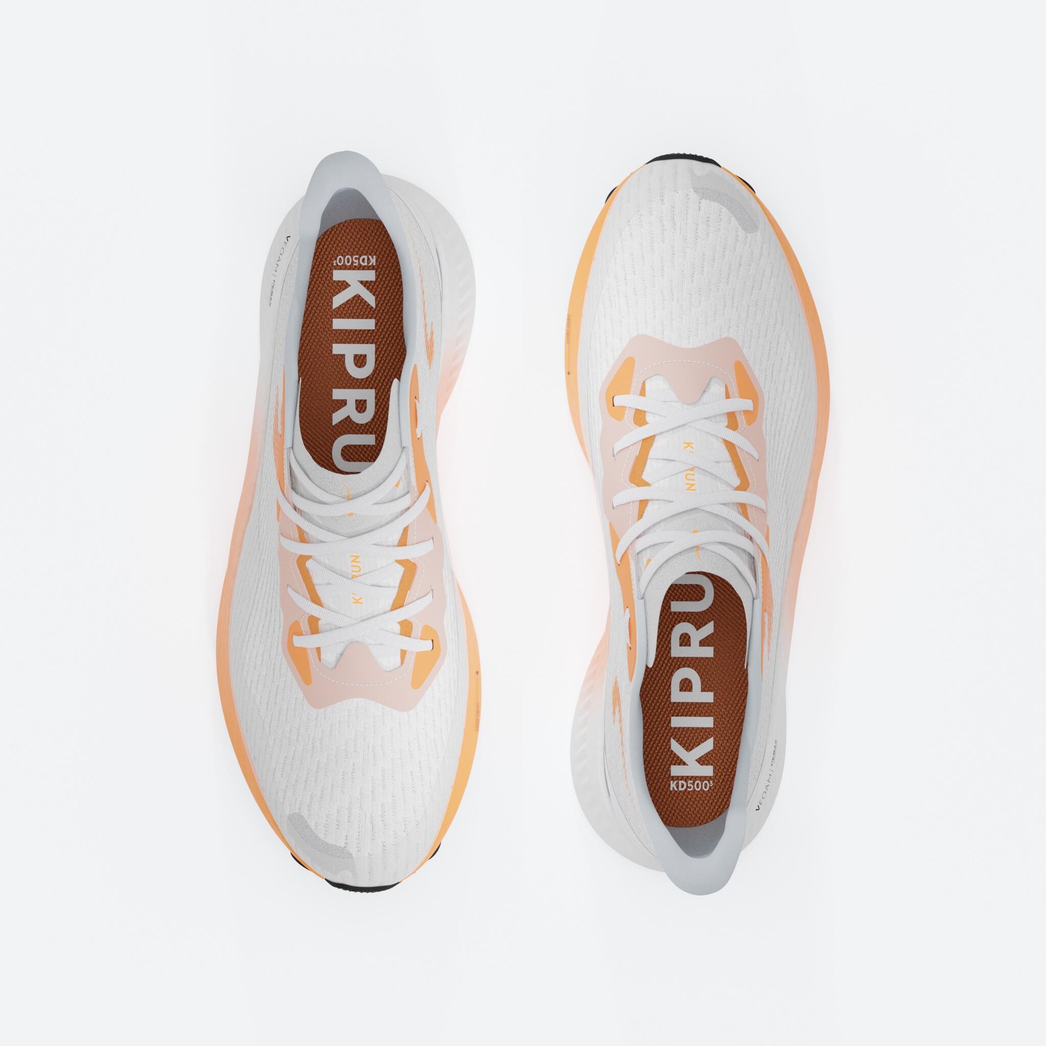 KIPRUN KD500 3 MEN'S RUNNING SHOES - WHITE AND ORANGE 8/13