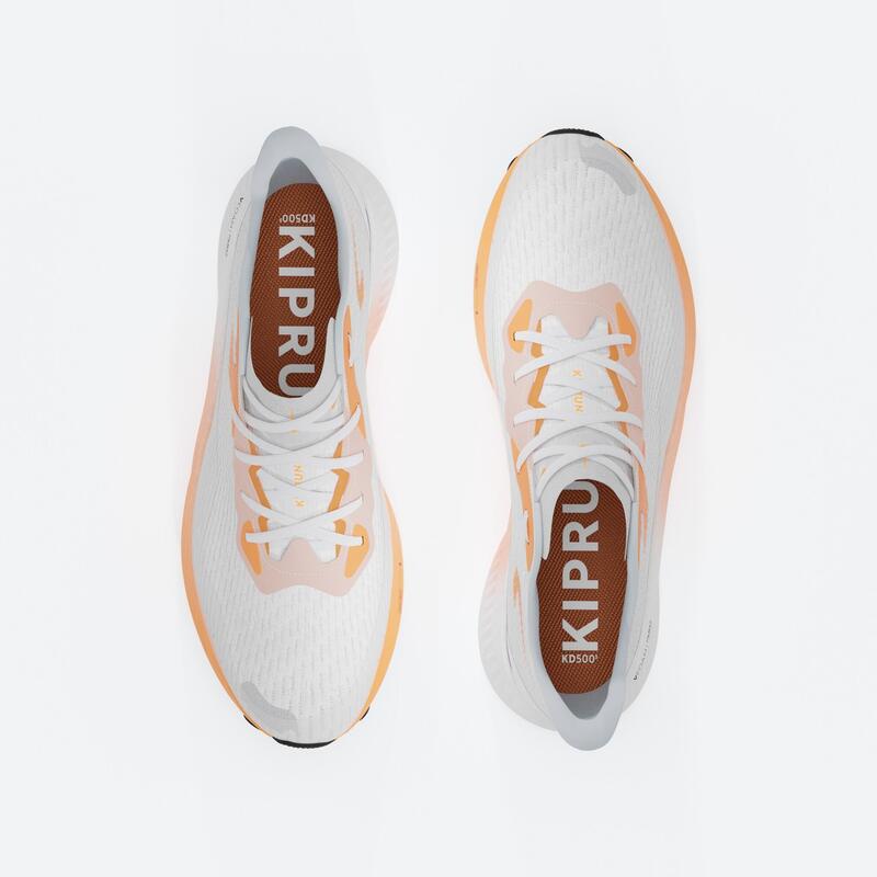 CALÇADO DE CORRIDA HOMEM KIPRUN KD500 3 BRANCO/LARANJA