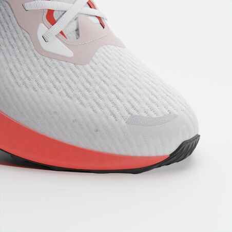 KIPRUN KD500 3 WOMEN'S RUNNING SHOES - WHITE AND CORAL
