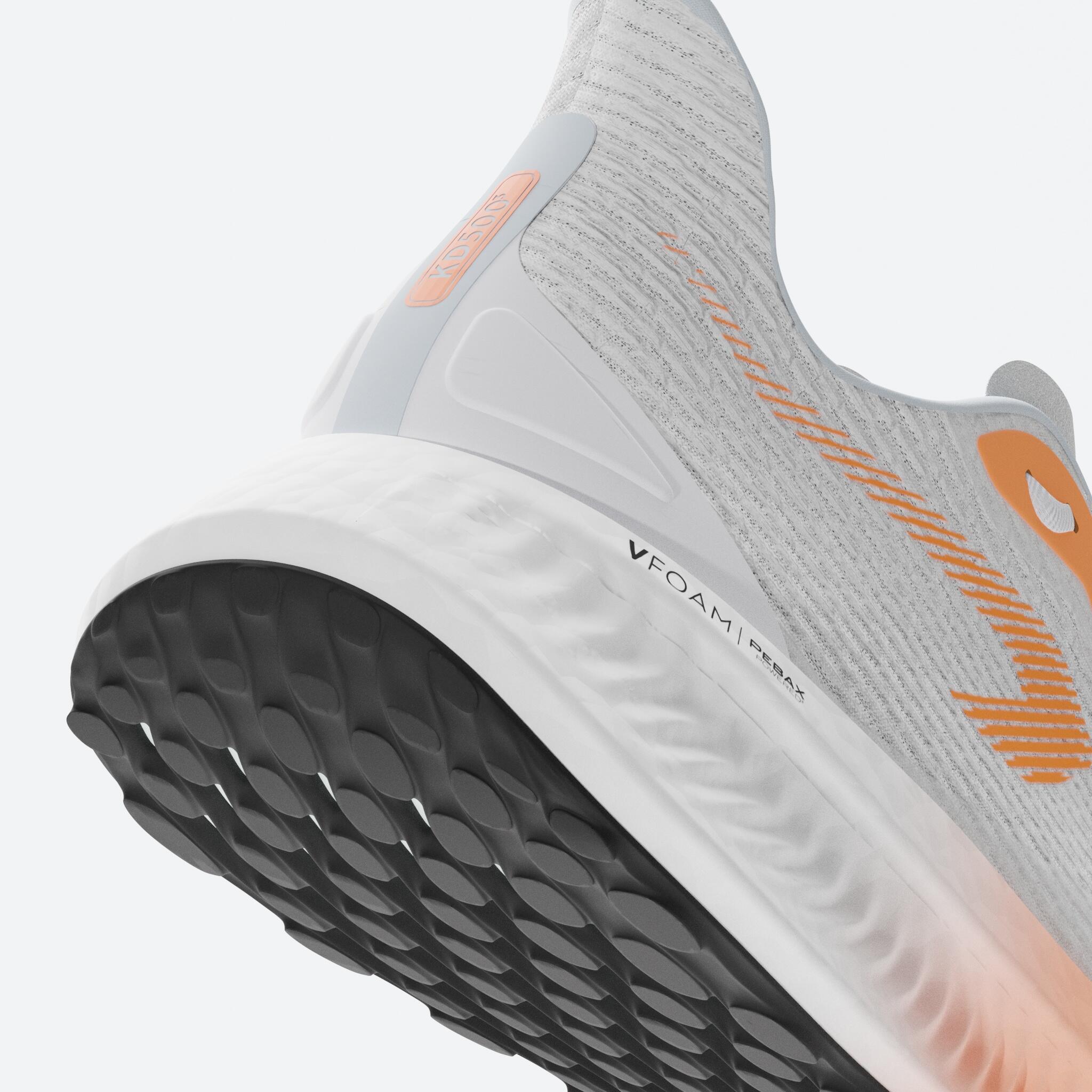 Men Running Shoe, Cushioned Foam Sole and Anti-Slip KD500 3 - White and Orange