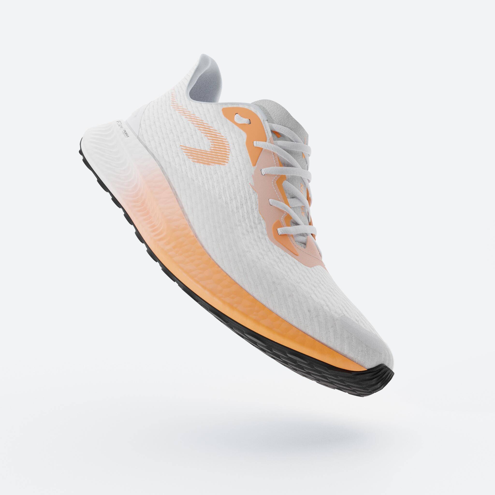 Men Running Shoe, Cushioned Foam Sole and Anti-Slip KD500 3 - White and Orange -  2