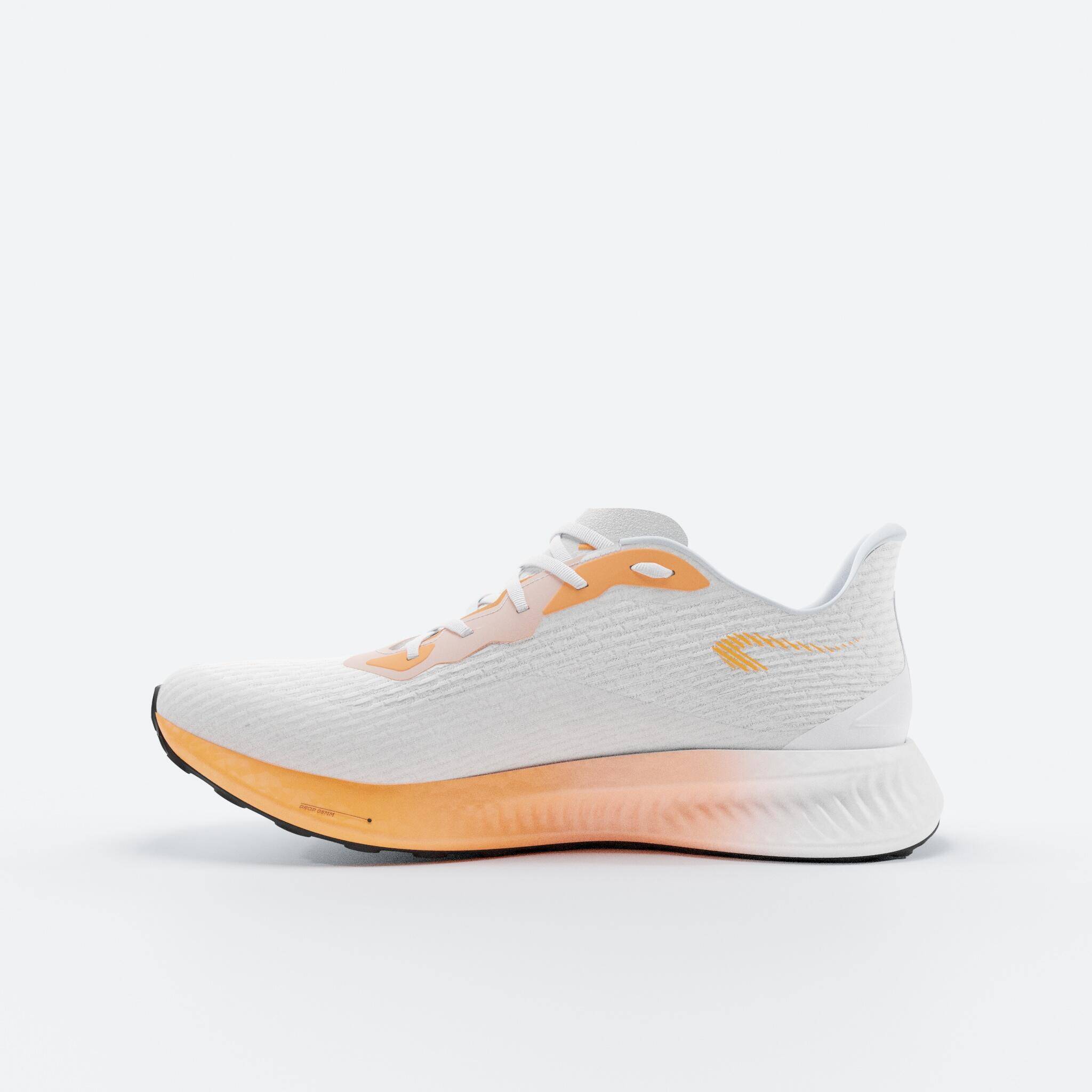 Men Running Shoe, Cushioned Foam Sole and Anti-Slip KD500 3 - White and Orange -  3