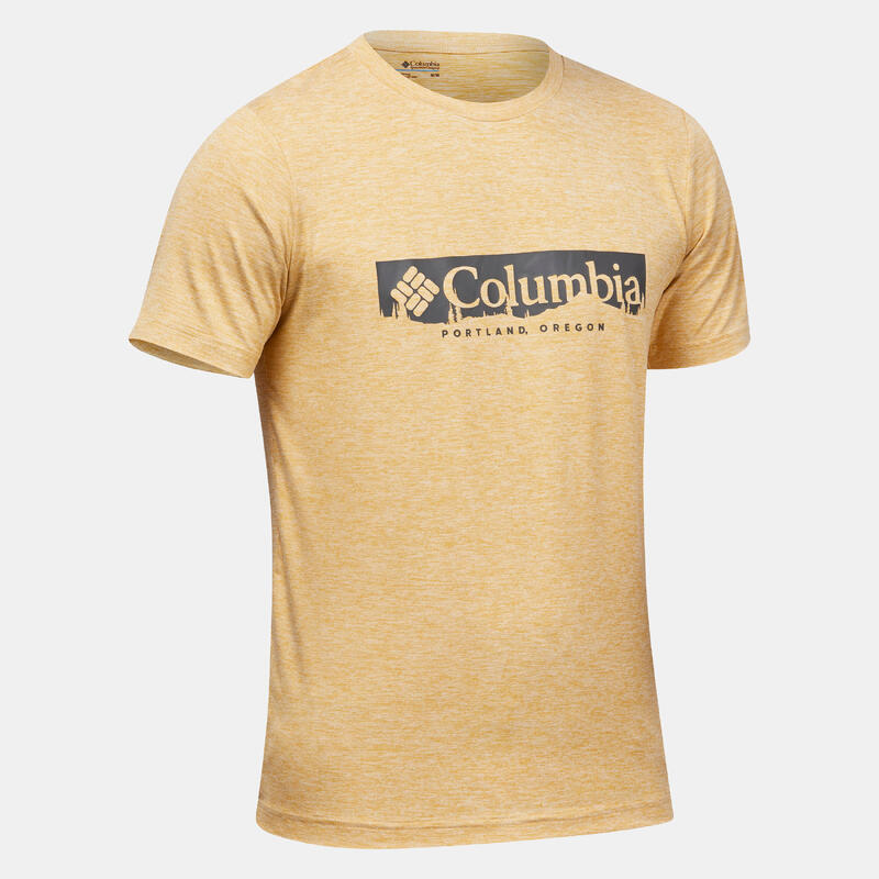 Camiseta de montaña y trekking manga corta Hombre Columbia Camel