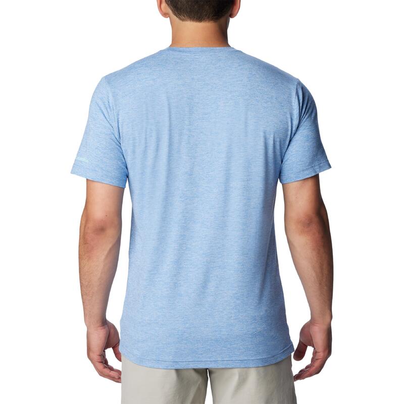T-shirt trekking uomo Columbia azzurra