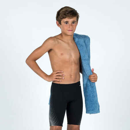 Boys’ Swimming Jammer - Fitib - Black White Mesh