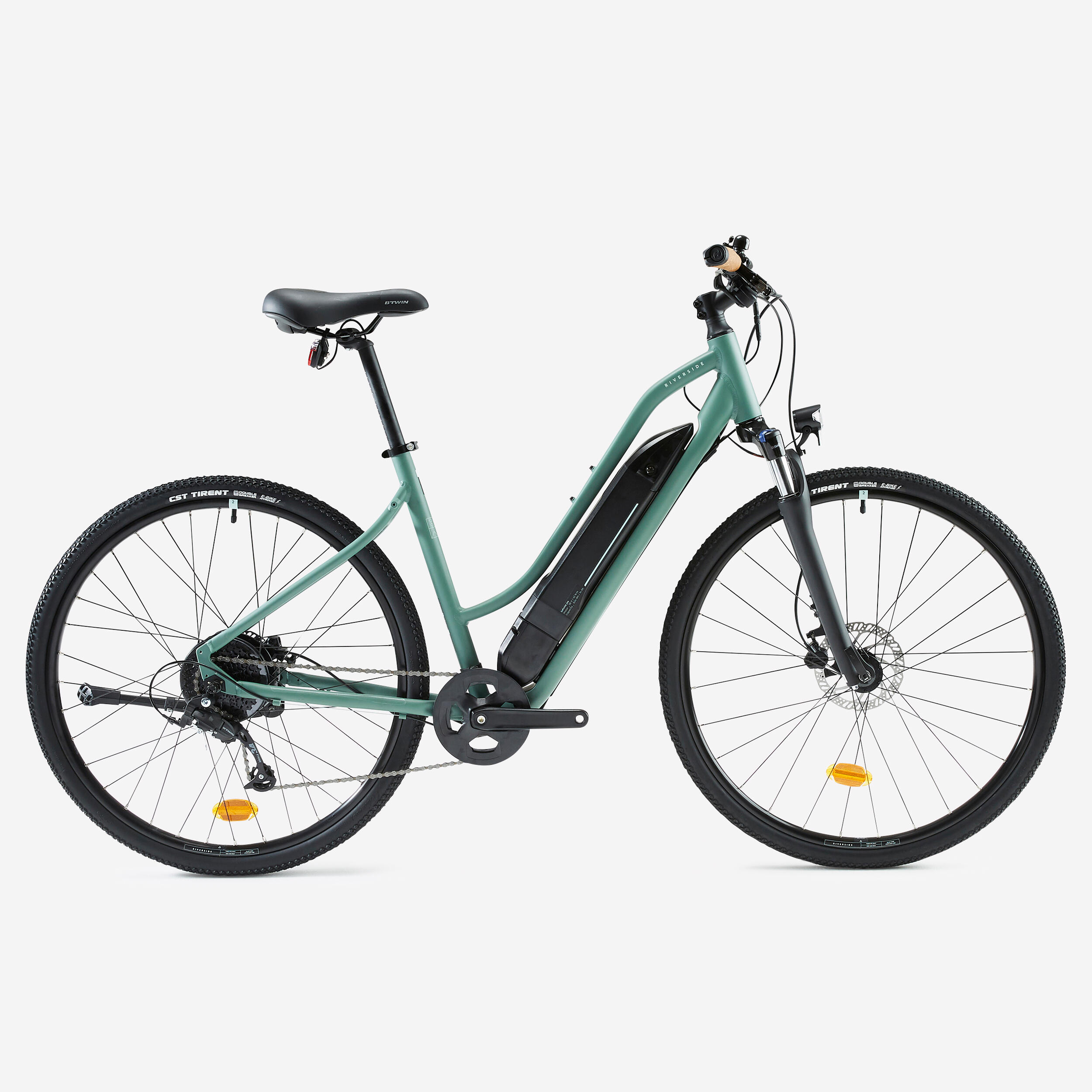 Bicicletă polivalentă electrică cadru jos 520 E Verde 520