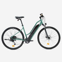 Zeleni električni treking bicikl s niskim ramom RIVERSIDE 520 E