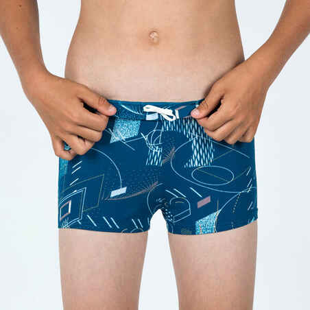 Boys' Swimming Boxers - Fitib - Blue Grey Bask