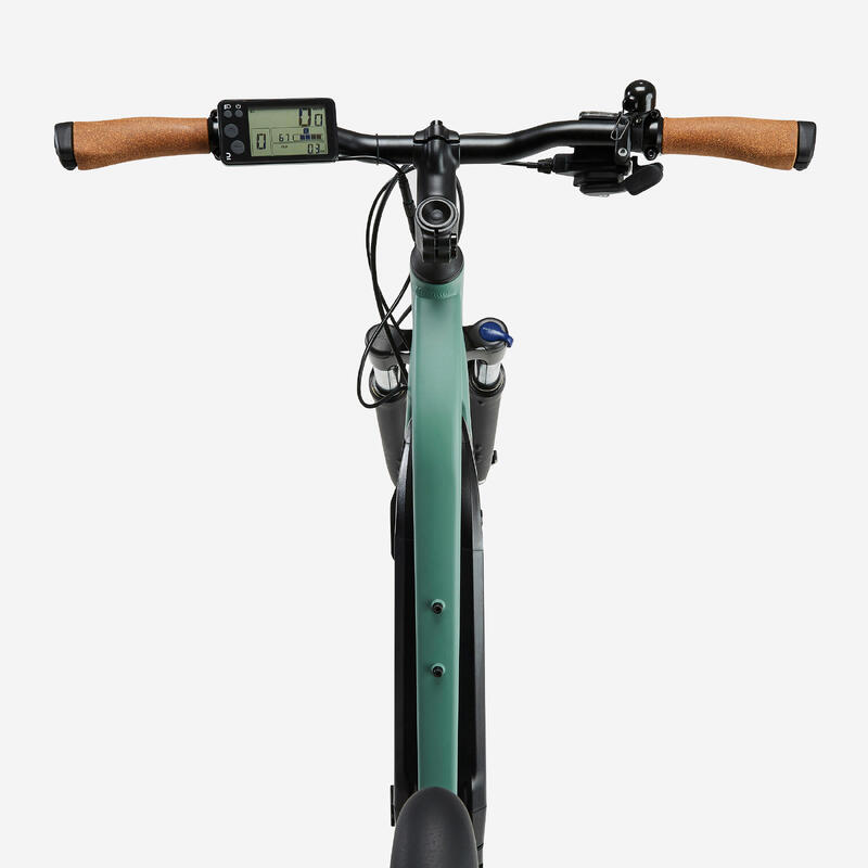 Bici trekking elettrica a pedalata assistita RIVERSIDE 520 E telaio basso verde