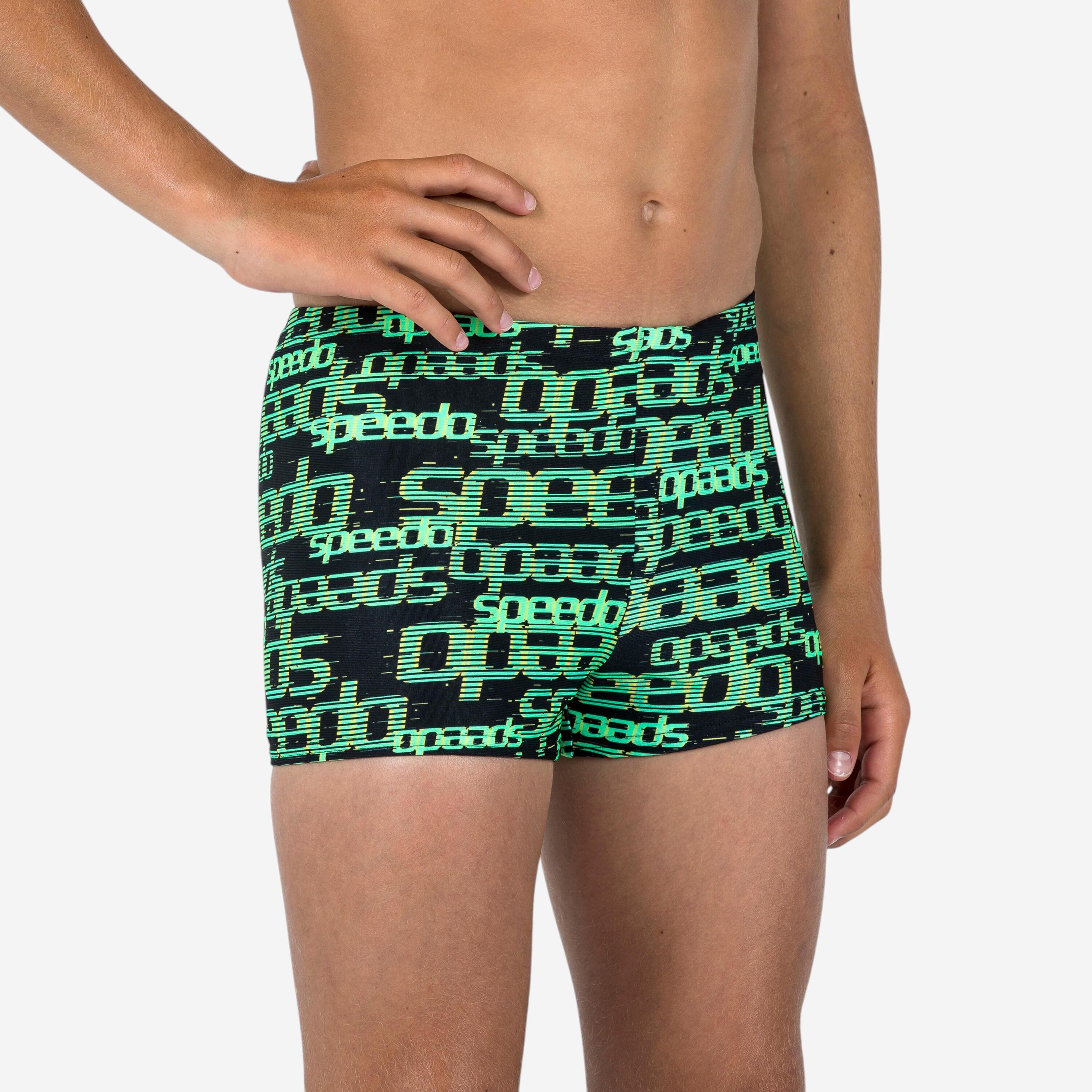 Pánske boxerkové plavky SPEEDO čierno-zelené s potlačou 160-166 cm
