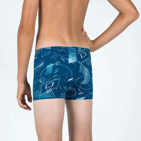 Boys' Swimming Boxers - Fitib - Blue Grey Bask