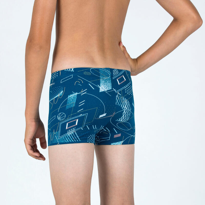 Calções de banho Natação Boxers Fitib Rapaz - bask azul cinzento