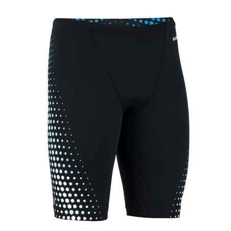 Boys’ Swimming Jammer - Fitib - Black White Mesh