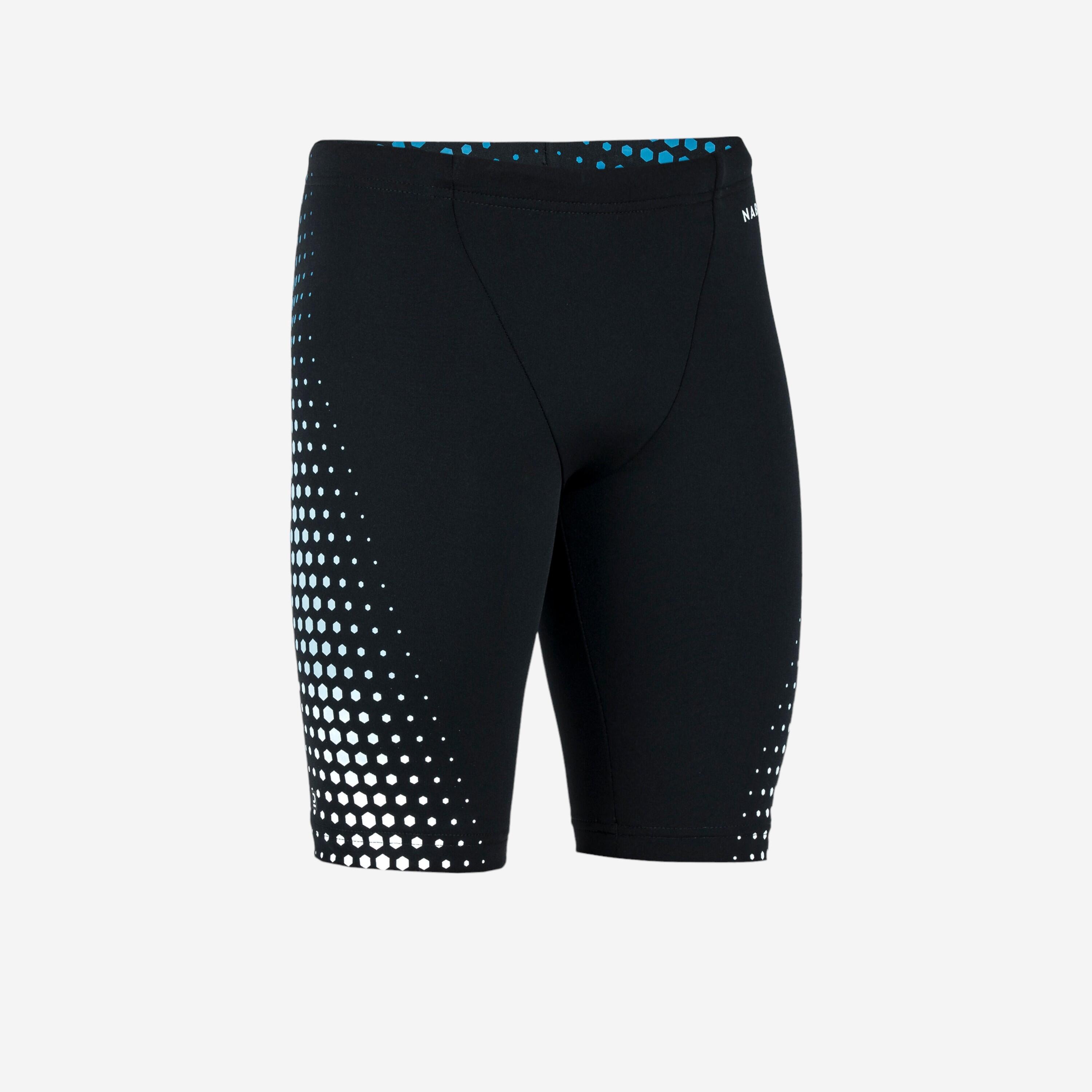 Boys’ Swimming Jammer - Fitib - Black White Mesh