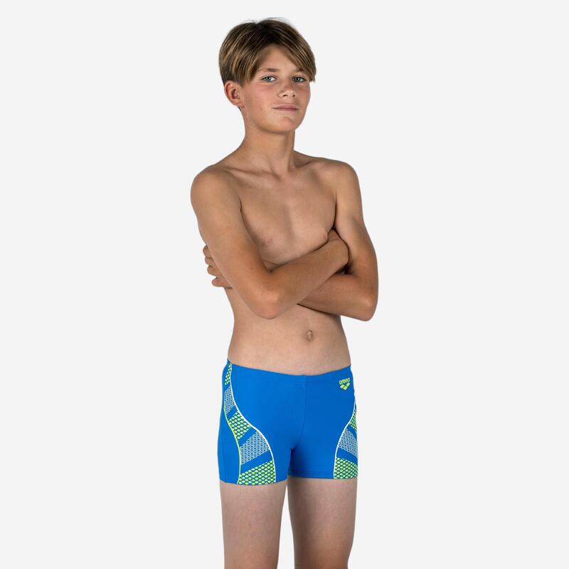 Badehose Boxer Jungen Arena - blau/gelb 