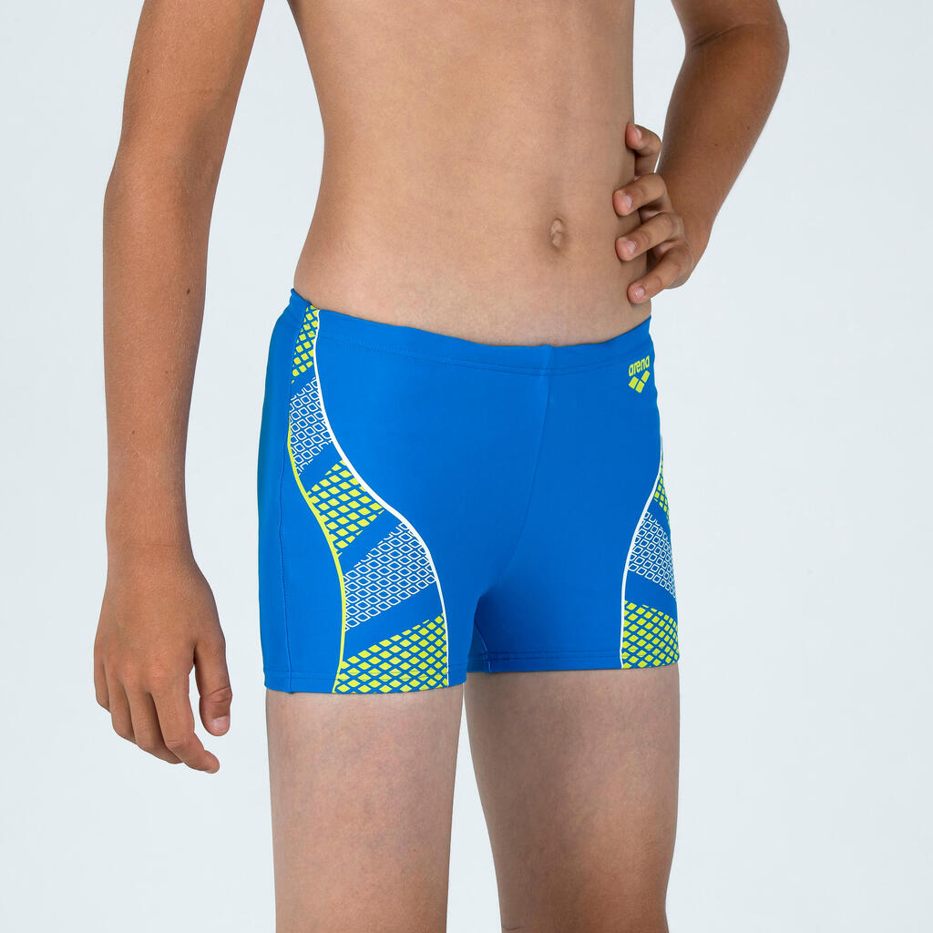 Badehose Boxer Jungen Arena - blau/gelb 