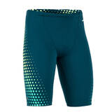 Boy's Swimming Jammer, Fitib Green Yellow Mesh