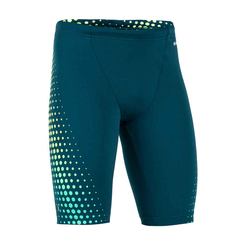 Boy's Swimming Jammer-Fitib-Green Yellow Mesh