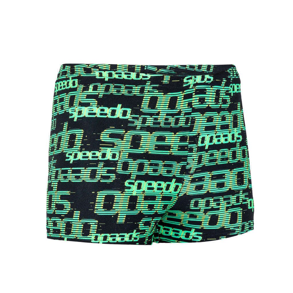 Pánske boxerkové plavky SPEEDO čierno-zelené s potlačou