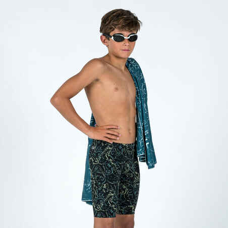 Boy's Swimming Jammer-Fitib shark Black Yellow