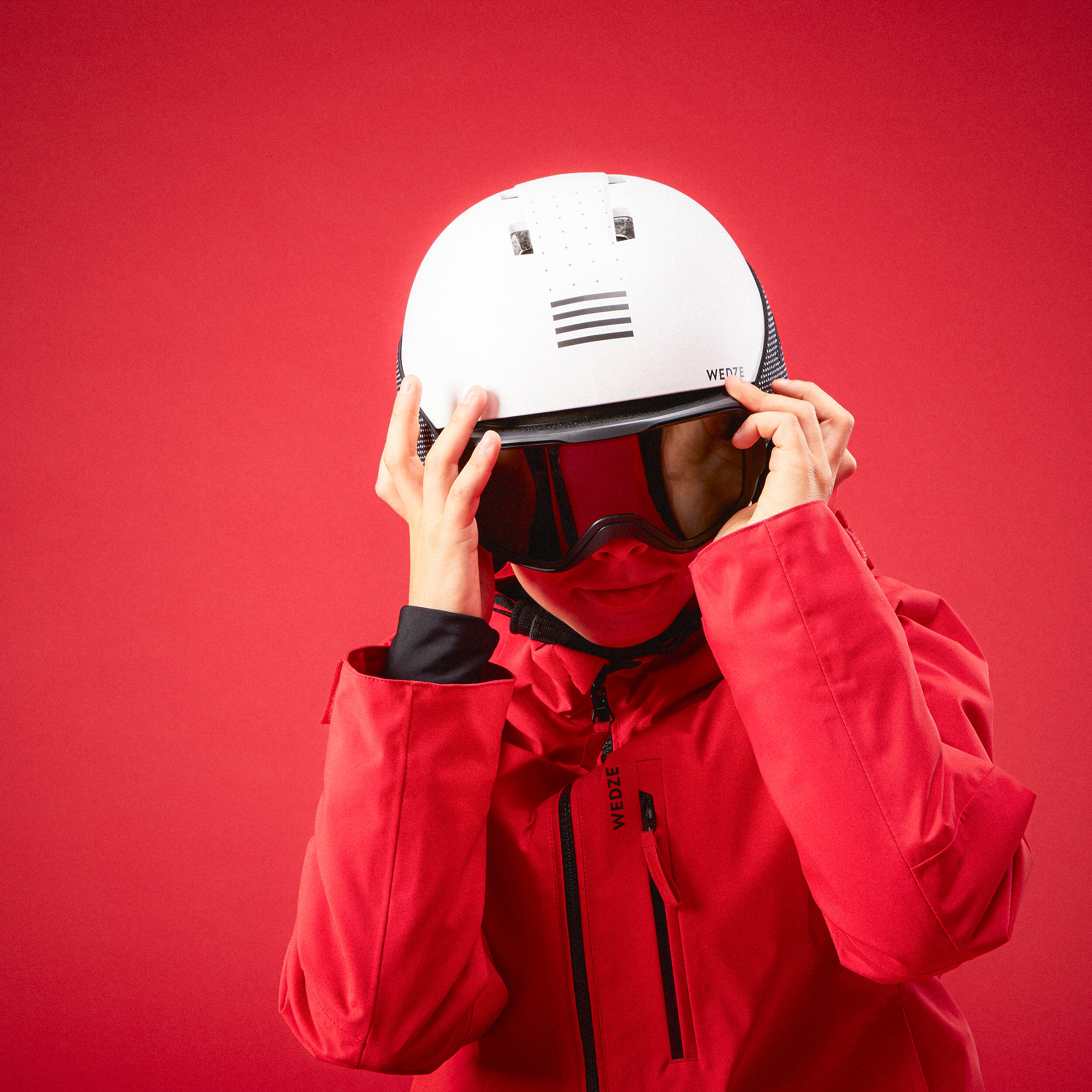 KIDS’ SKIING HELMET H-KID 500 - white 3/13