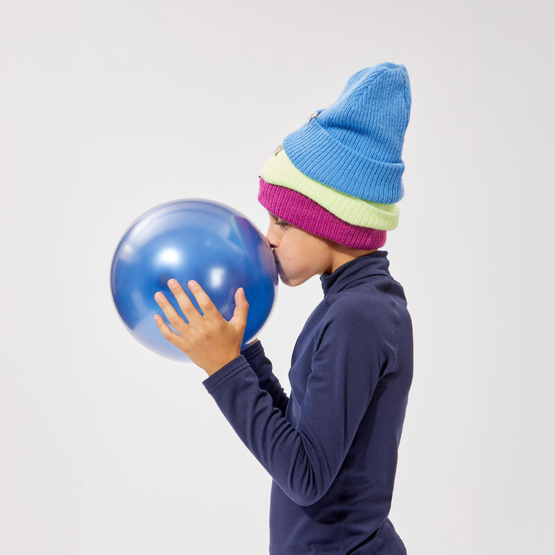 Camisola térmica de ski criança BL 500 1/2 fecho azul