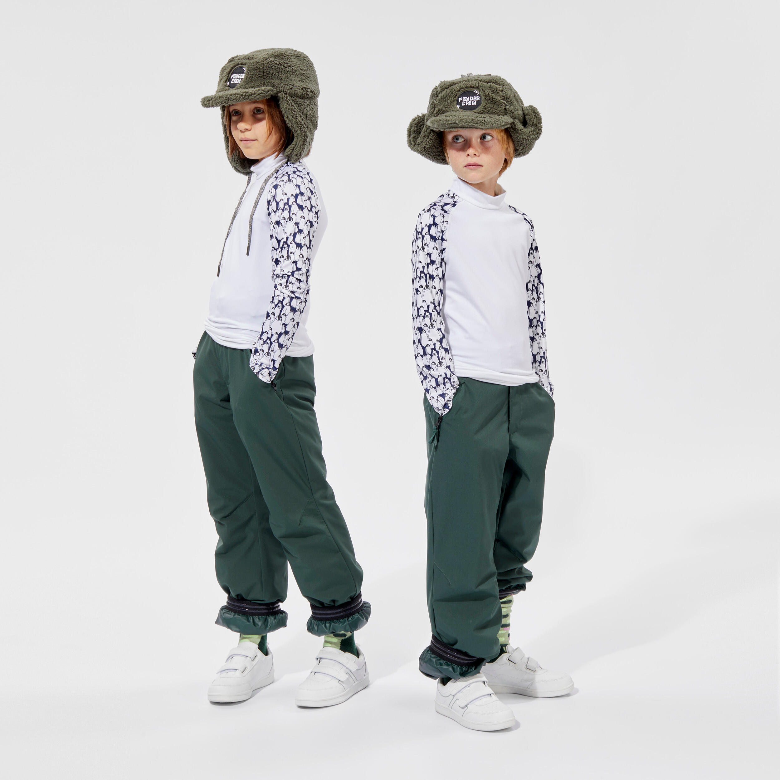 KIDS’ WARM AND WATERPROOF SKI TROUSERS  -500 PNF-GREEN PINE 2/13