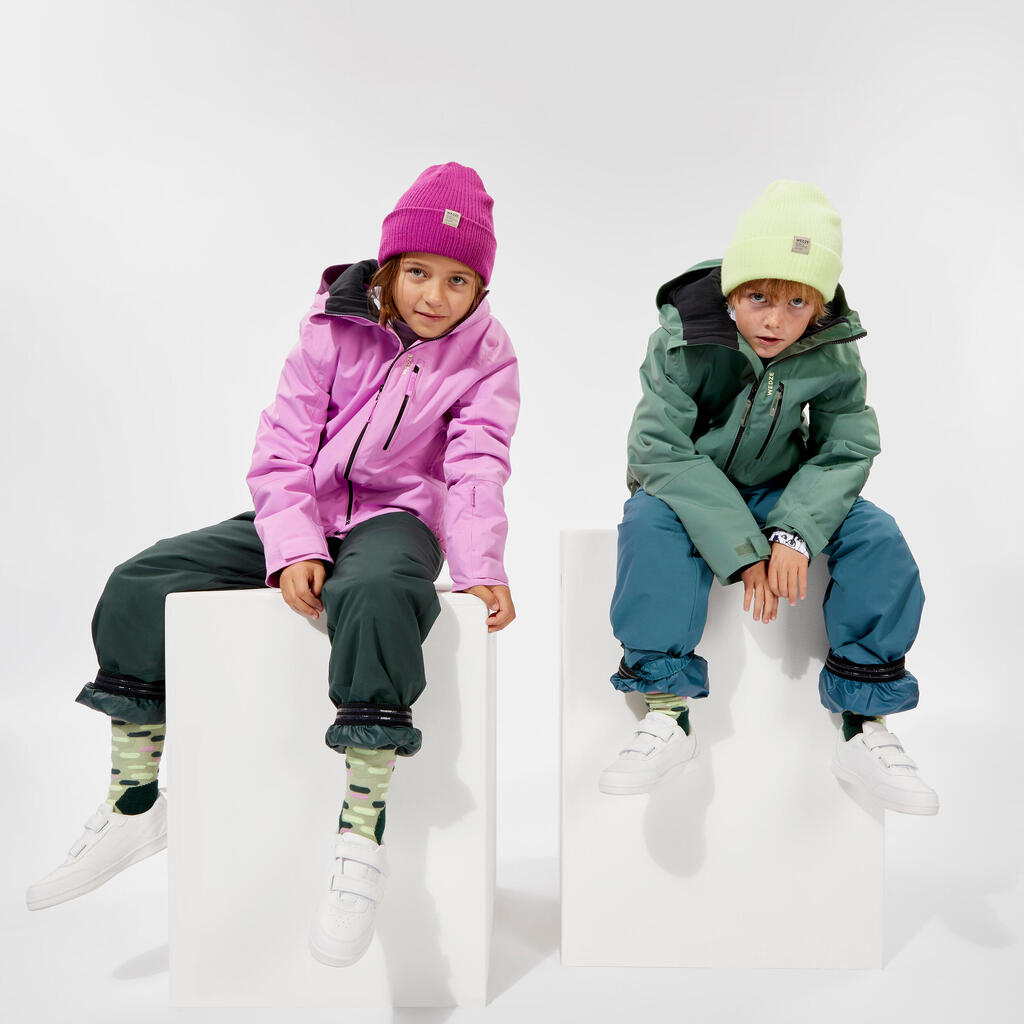 Kids’ Warm and Waterproof Ski Jacket 550 - Green