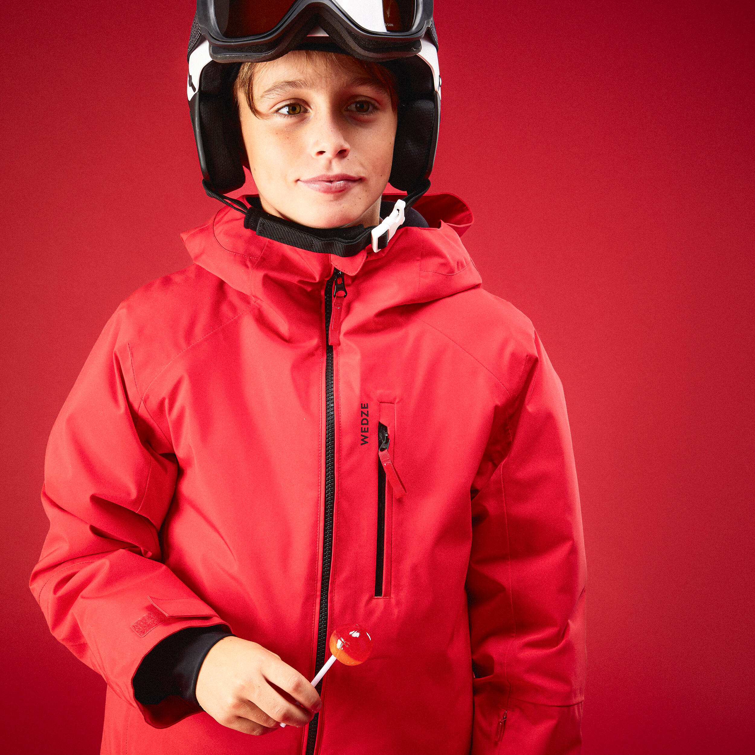 Kids’ Warm and Waterproof Ski Jacket 550 - Red 3/15