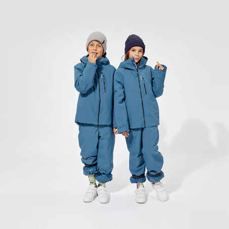 CHILDREN'S WARM AND WATERPROOF SKI TROUSERS  -500 PNF-DENIM BLUE 