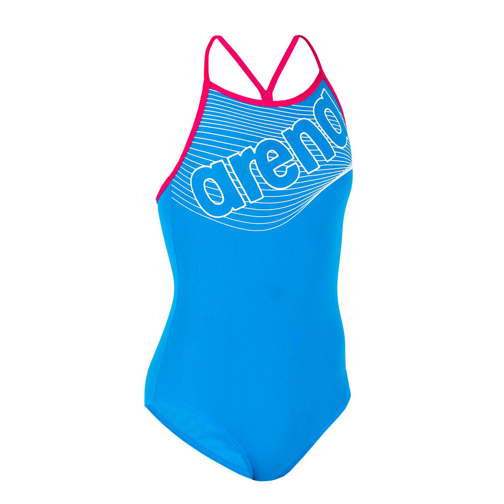 Girls' Swimsuit 1P ARENA WAVES Blue