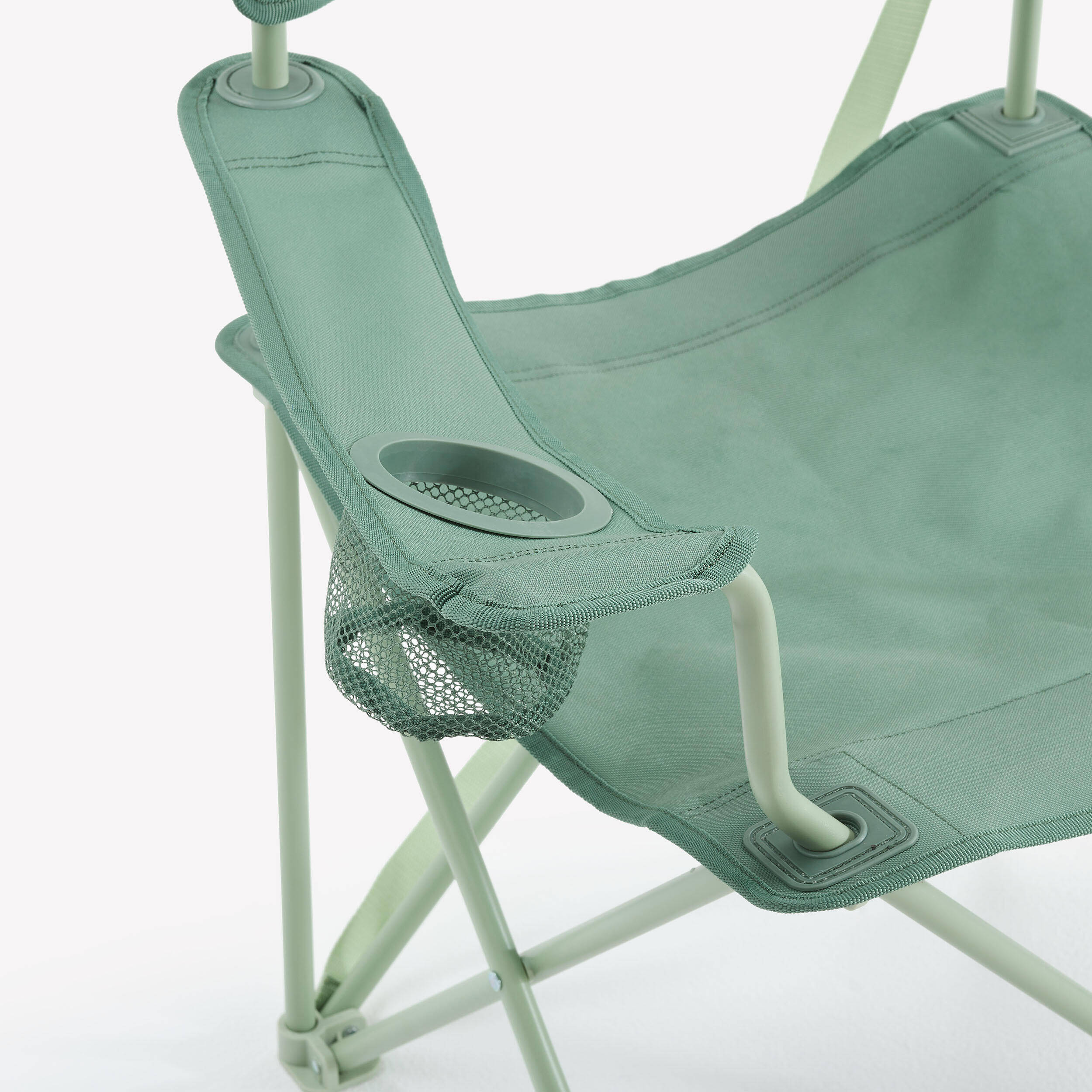 Camping Chair Foldable with Armrest Supports up to 110 Kg - Green -  5